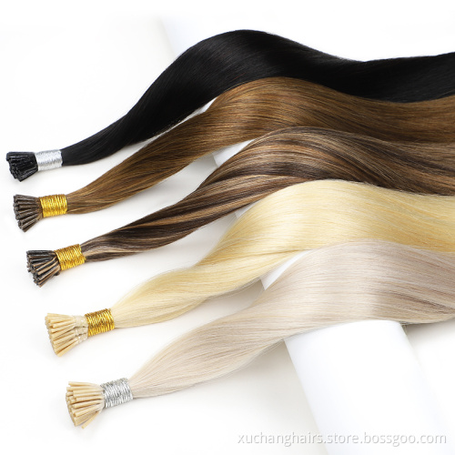 22 inch 1b itip human hair extensions russian raw virgin 100 percent remy hair i-tip double drawn i tip human hair extensions